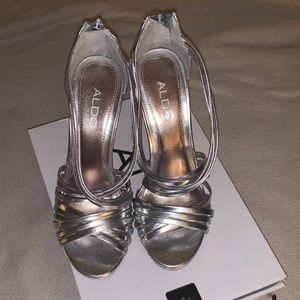 ALDO silver heels